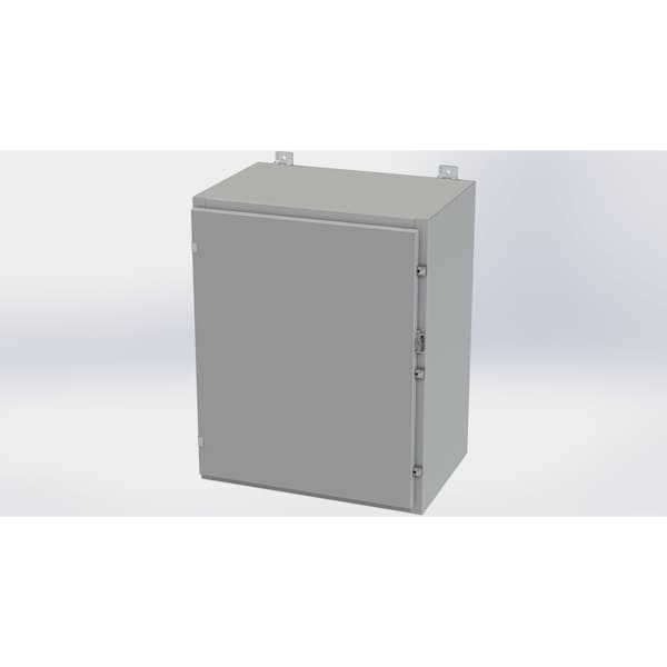 Clamps with Padlock Hasp Electrical Enclosures, 30 in H, 16 in D, 24 in W, NEMA 4, Carbon Steel